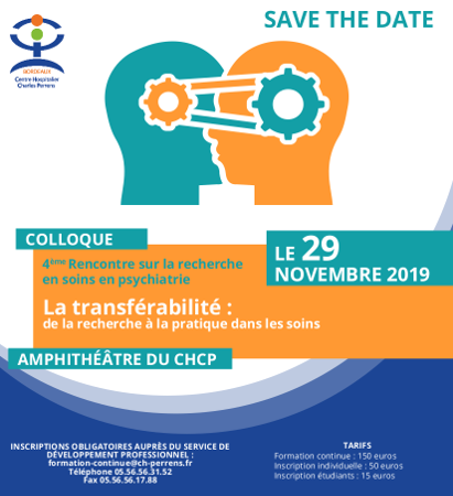 "save the date" 4eme rencontre Recherche en soins en psychiatrie